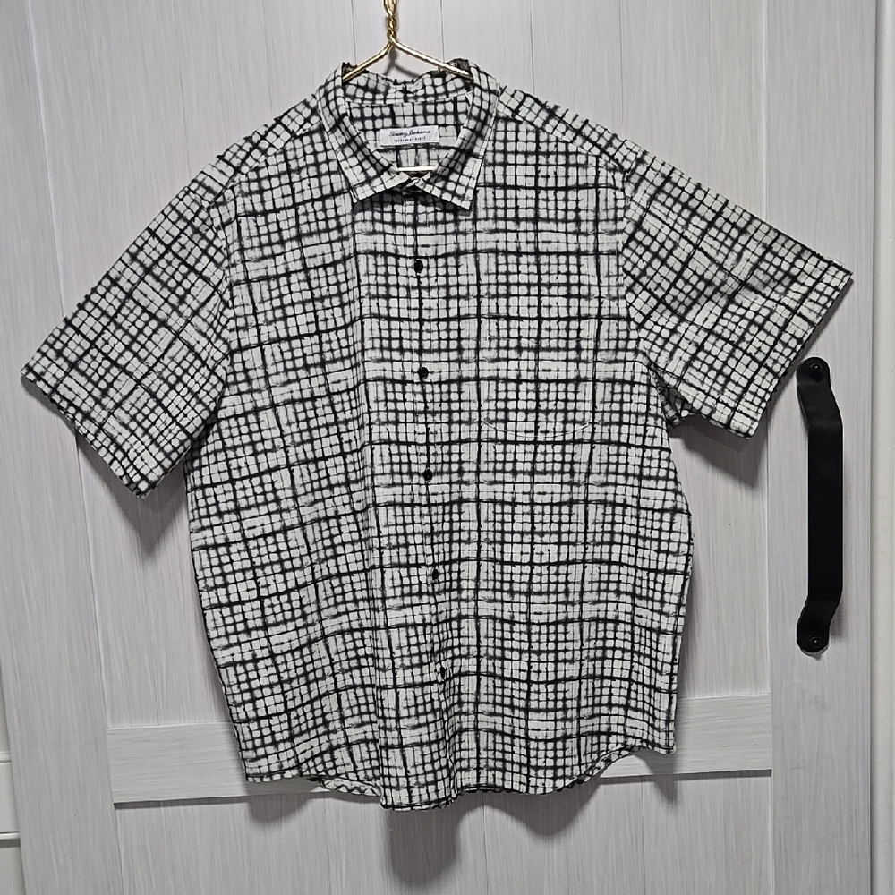 Tommy Bahama Coastal Zone Black  Ligh Green Shirt XXL